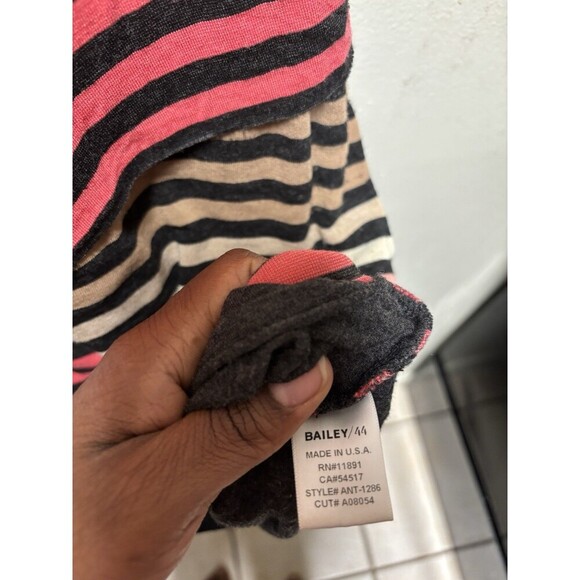 Bailey 44 Anthropologie Striped Knit Column Dress S Midi Tiered Scoop Bodycon - Picture 5 of 9